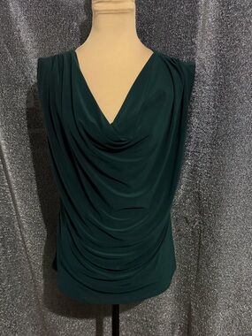 Passport Forest Green Sleeveless V-Neck Top